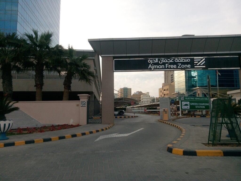 Ajman Free Zone business park, where a refundable AED 5,000 company sponsor deposit is held by GDRFA