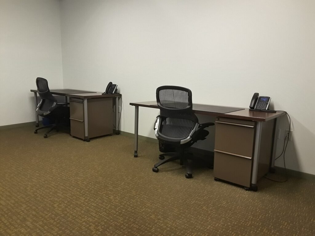 Empty office space after a UAE free zone company closure and licence deregistration
