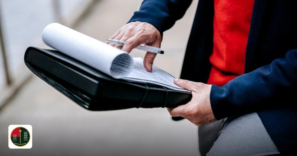 Best UAE Free Zones Import Export MENA 2026 - close-up of a professional person reviewing documents outdoors