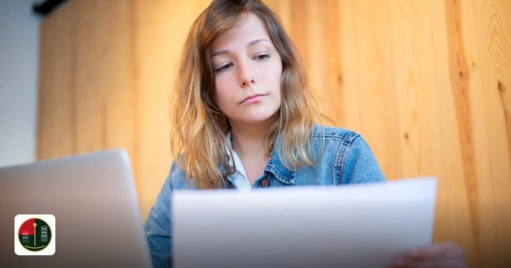 ADGM 100% Foreign Owned Company Setup: Step‑by‑Step Guide 2026 - businesswoman in a denim jacket analyzing documents