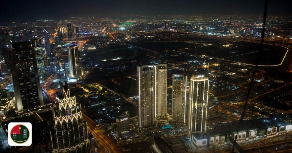 UAE free zone VAT implications for multi‑zone businesses in 2026 - stunning aerial view of illuminated skyline at night